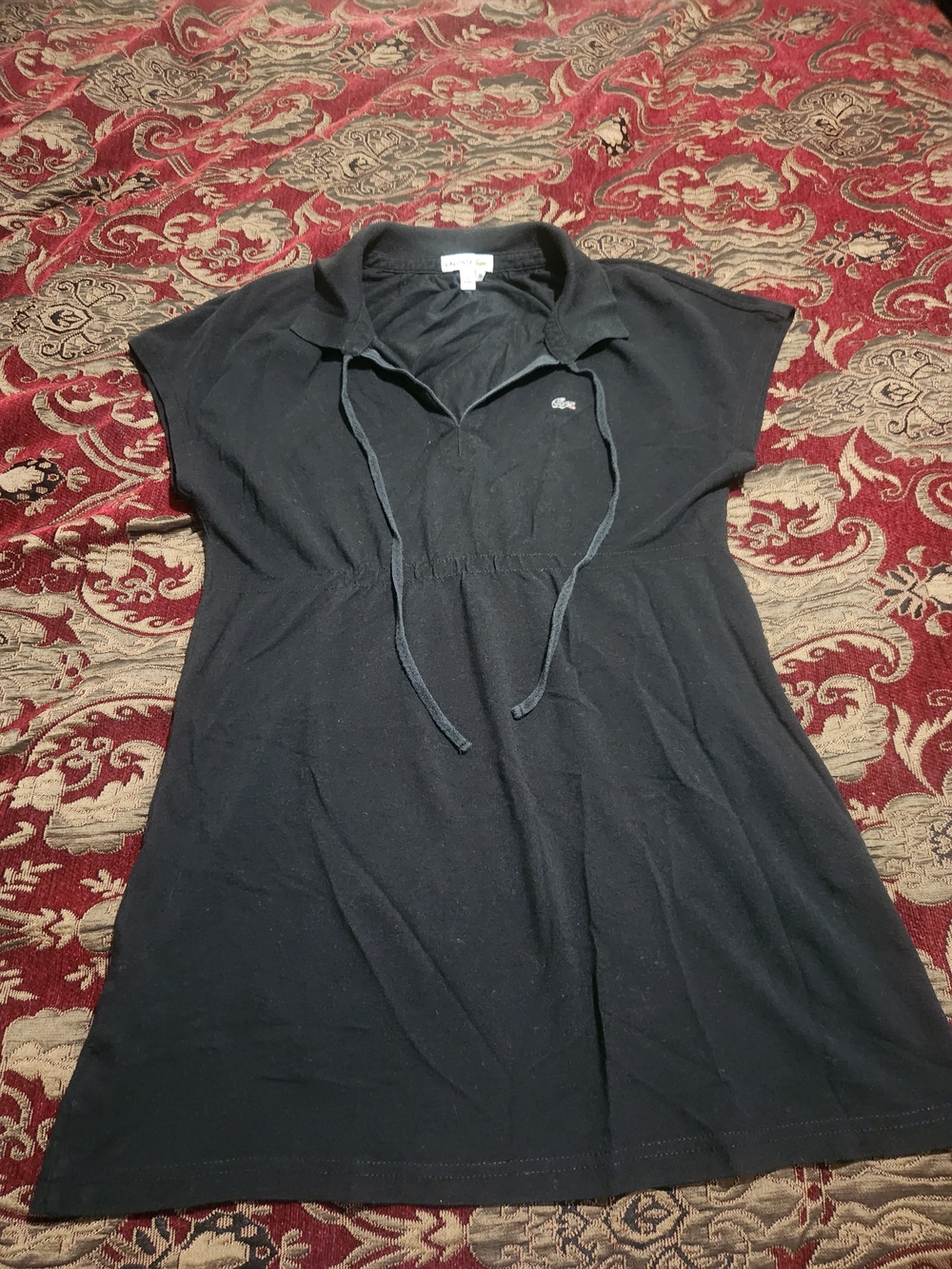 Lacoste Black Polo Tunic with Drawcord